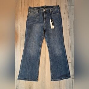 Liverpool Women's Dark Blue Crop Flare Jeans Size 6/28